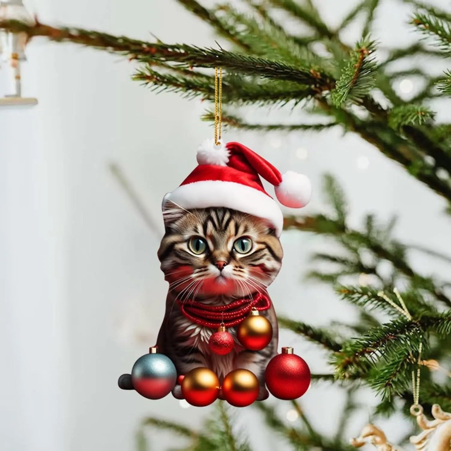 🎄10 vienetų 😻Kačių eglutės pozňimai✨ Kabantys kačių pozneňimai-LT