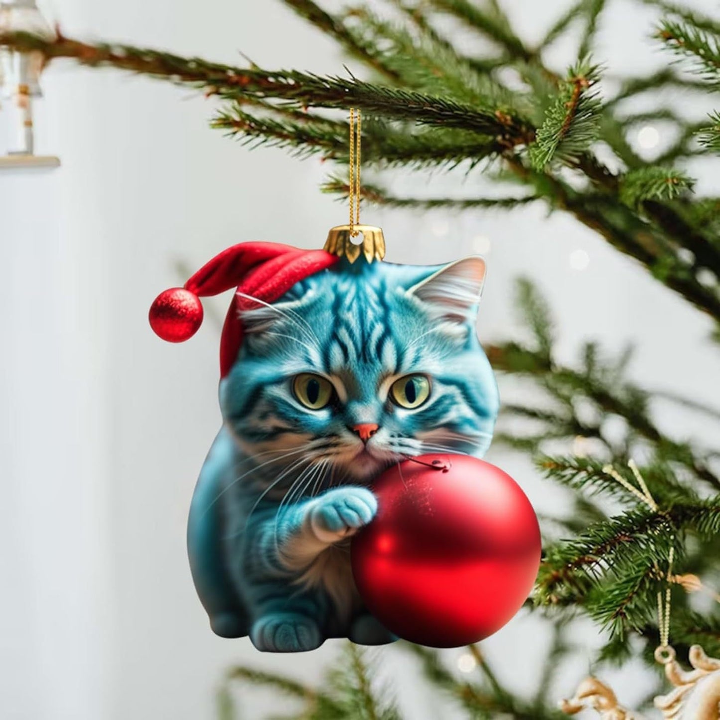 🎄10 vienetų 😻Kačių eglutės pozňimai✨ Kabantys kačių pozneňimai-LT