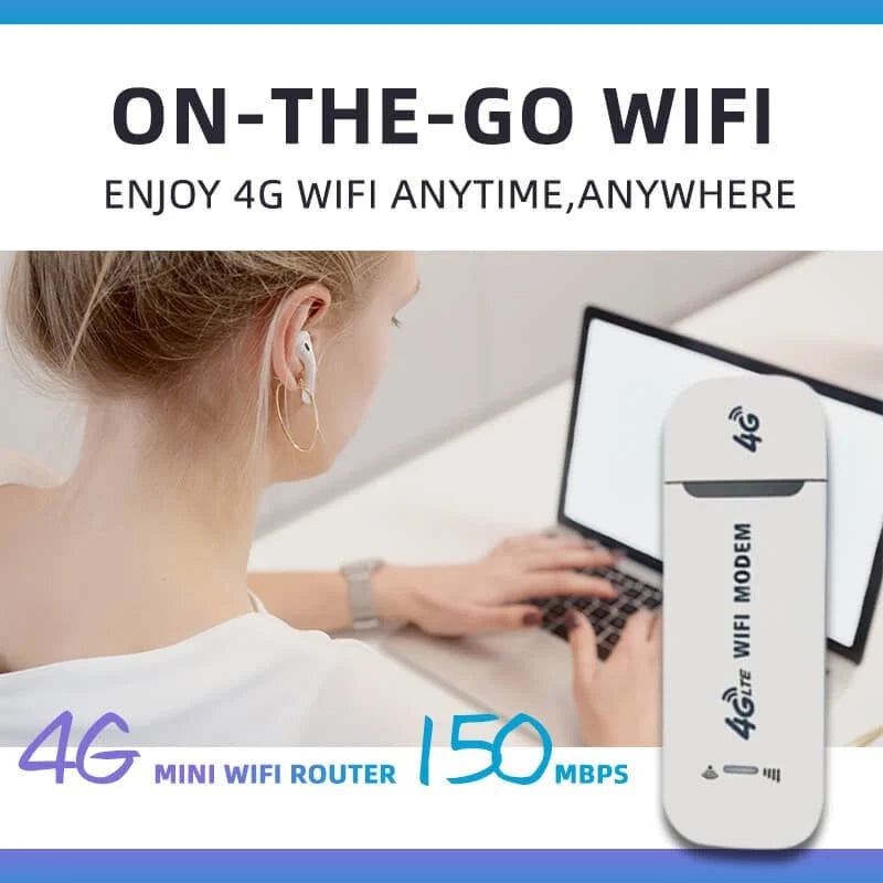 Ασύρματος δρομολογητής 4G LTE, προσαρμογέας κινητής ευρυζωνικής σύνδεσης USB 150Mbps, κάρτα ασύρματου δικτύου
