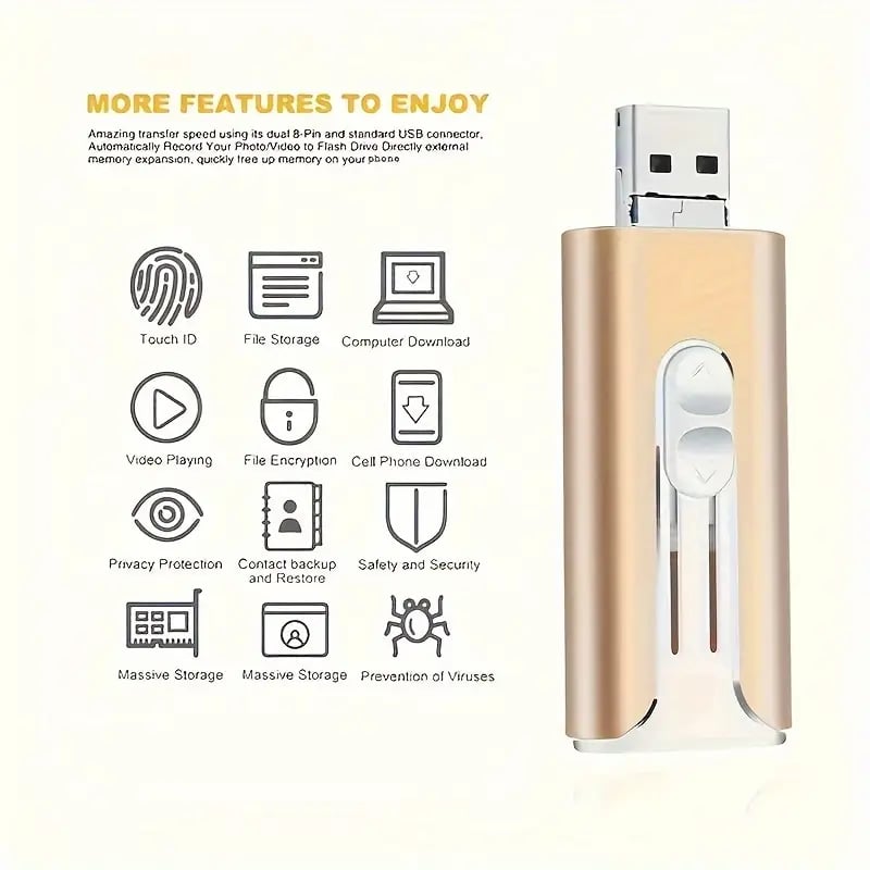 32~256GB Micro USB + 8 ακίδων + USB 3.0 4 σε 1 Κινητό τηλέφωνο, μονάδα USB υπολογιστή-LT