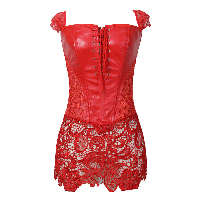 Σέξι δαντέλα open back - Δαντέλα που διαμορφώνει το δέρμα Bodysuit-GR