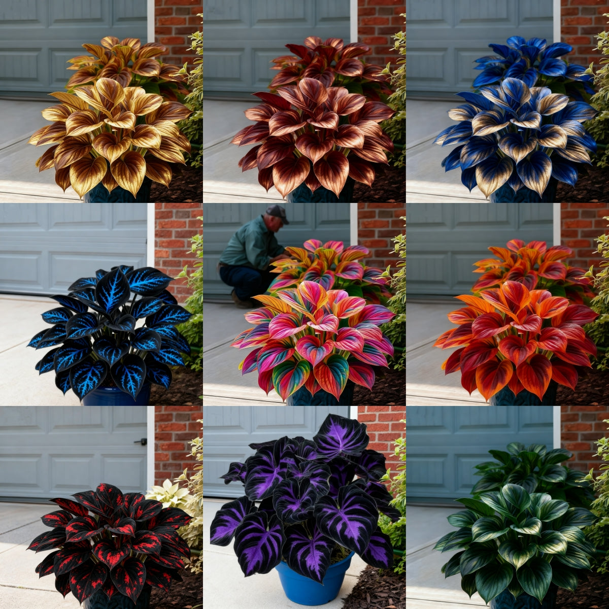 🌈🔥 Riboto leidimo vaivorykštės liepsnos hostos - reta įvairiaspalvė lapija, išskirtinai mūsų parduotuvėje 🌸-LT