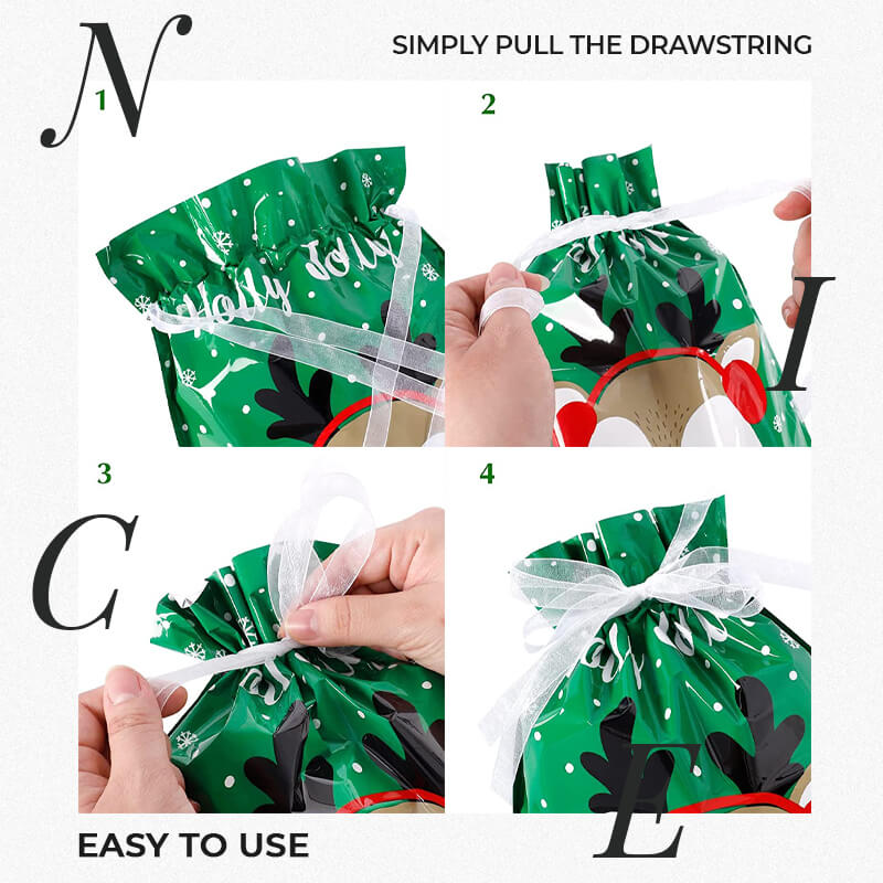 Bolsas de regalo de Navidad con cordon.-ES