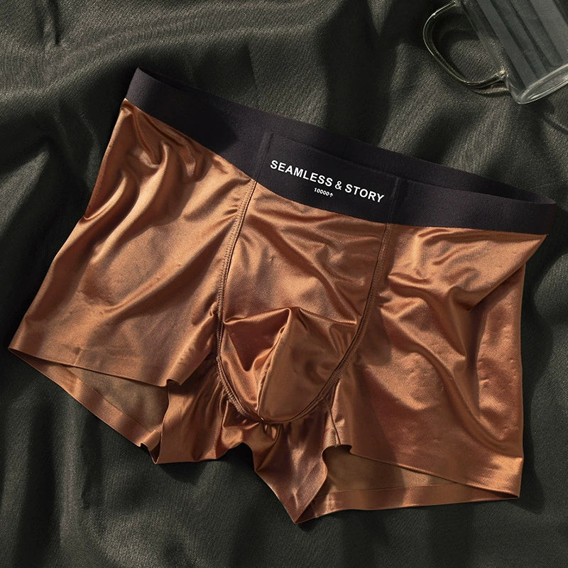 (3 τεμ.) Elegant Ice Silk Ανδρικά Εσώρουχα από την Mulberry Silk Αντιμικροβιακά Ανδρικά Μποξεράκια-LT