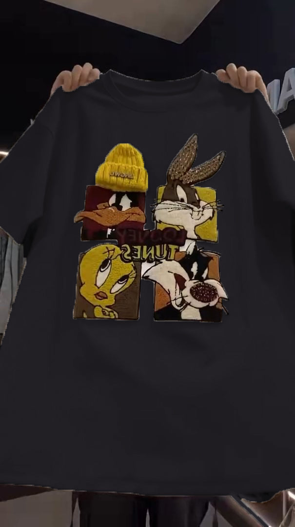 🍭Υπέροχο πουλόβερ με κινούμενα σχέδια-GR