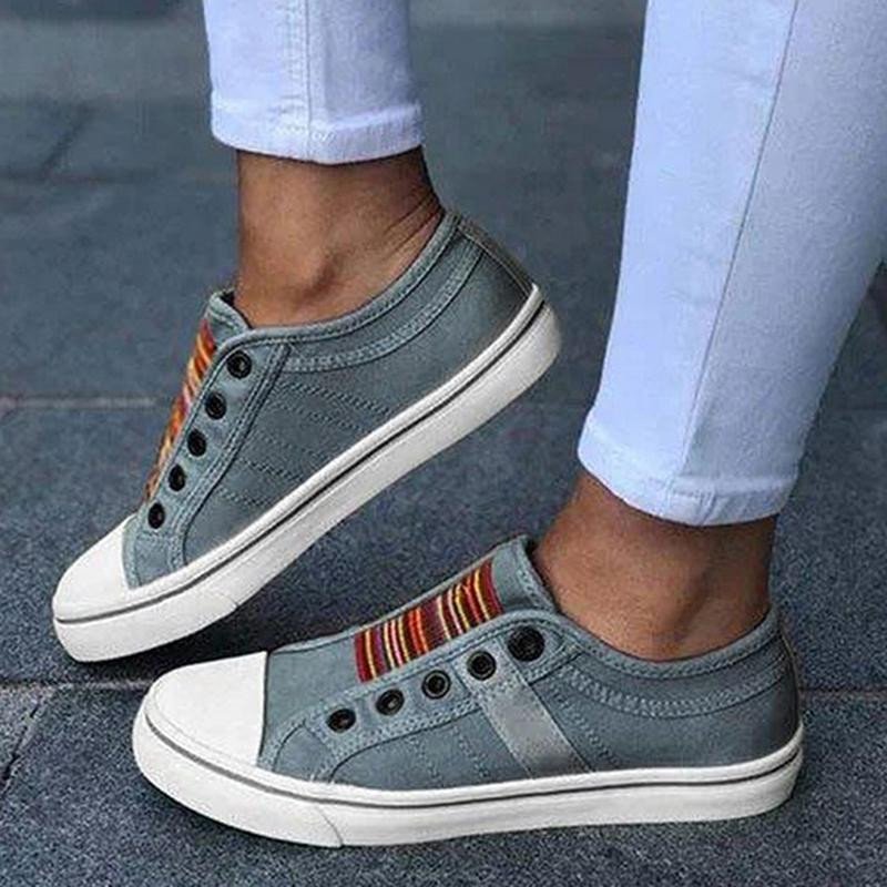 Νέα Καλοκαιρινά Ορθοπεδικά Παπούτσια 2025 Vintage Denim Slip On-LT