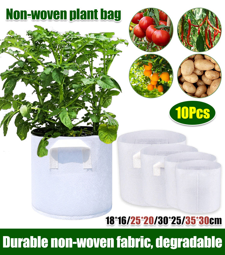 【10 τεμ.】🌱3/4/5/7/10 γαλόνι Σάκοι κόλουρτης λαχανικόν/λουλουδιών/φυτών, δύστες μη υφασμένες σακούλες πρόμενος-GR