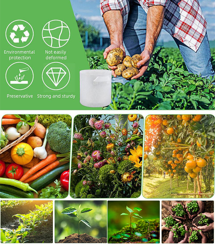 【10 τεμ.】🌱3/4/5/7/10 γαλόνι Σάκοι κόλουρτης λαχανικόν/λουλουδιών/φυτών, δύστες μη υφασμένες σακούλες πρόμενος-GR