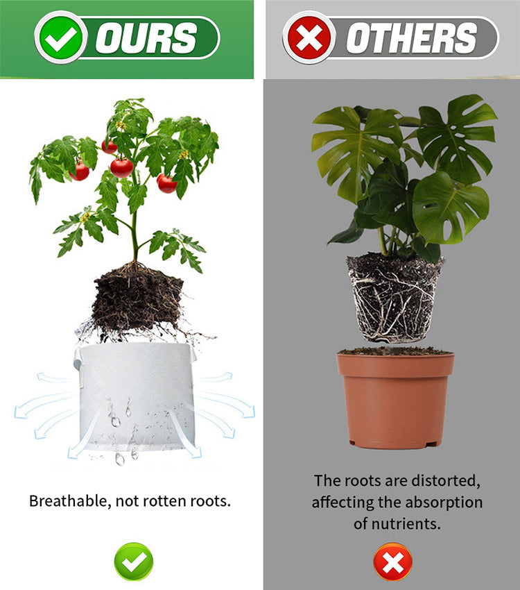 【10 τεμ.】🌱3/4/5/7/10 γαλόνι Σάκοι κόλουρτης λαχανικόν/λουλουδιών/φυτών, δύστες μη υφασμένες σακούλες πρόμενος-GR