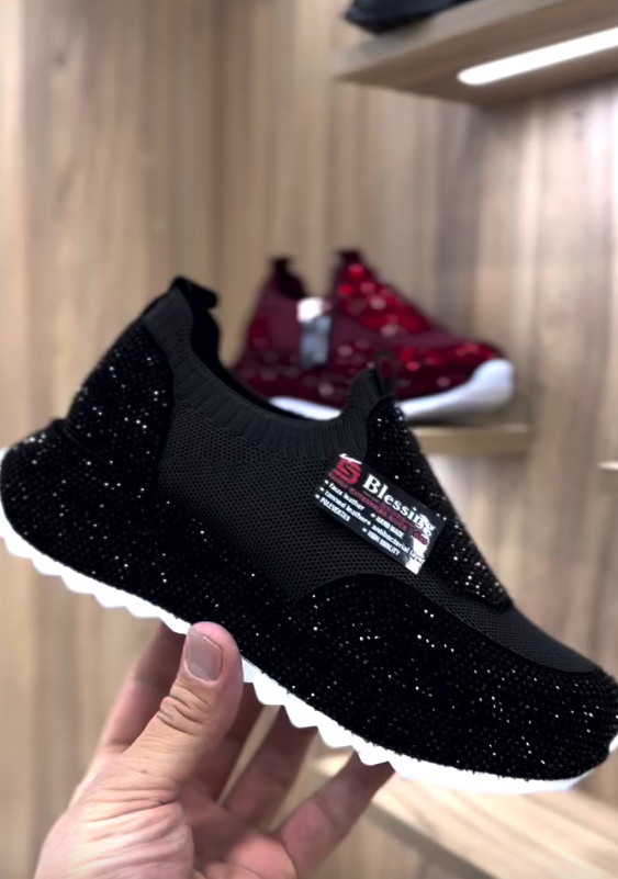 Μοντέρνα, casual sneakers με κρύσταλλα-LT