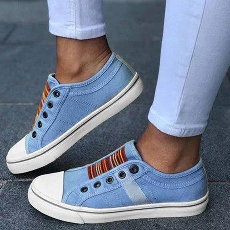 Νέα Καλοκαιρινά Ορθοπεδικά Παπούτσια 2025 Vintage Denim Slip On-LT