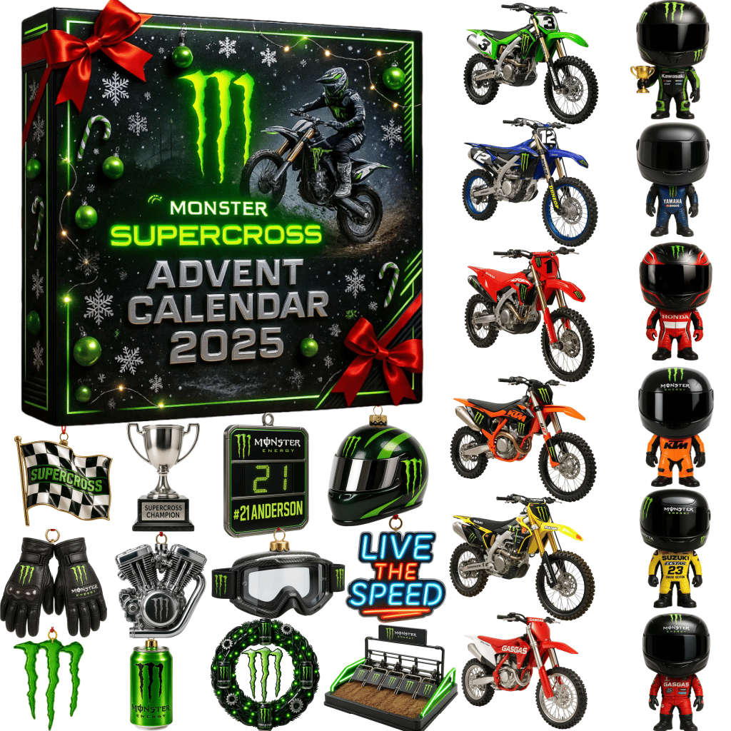 🔥Riboto leidimo, liko tik 100 rinkinių! - 🏍️„Monster Energy Supercross“ advento kalendorius 2025 m.-LT