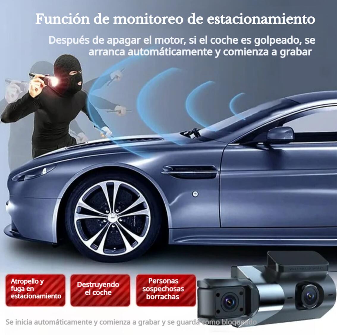 Grabador car HD WiFi s tromi nahrávkami