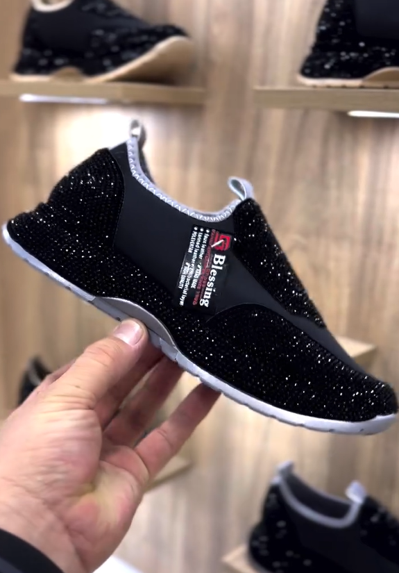 Μοντέρνα, casual sneakers με κρύσταλλα-LT