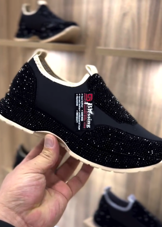 Μοντέρνα, casual sneakers με κρύσταλλα-LT