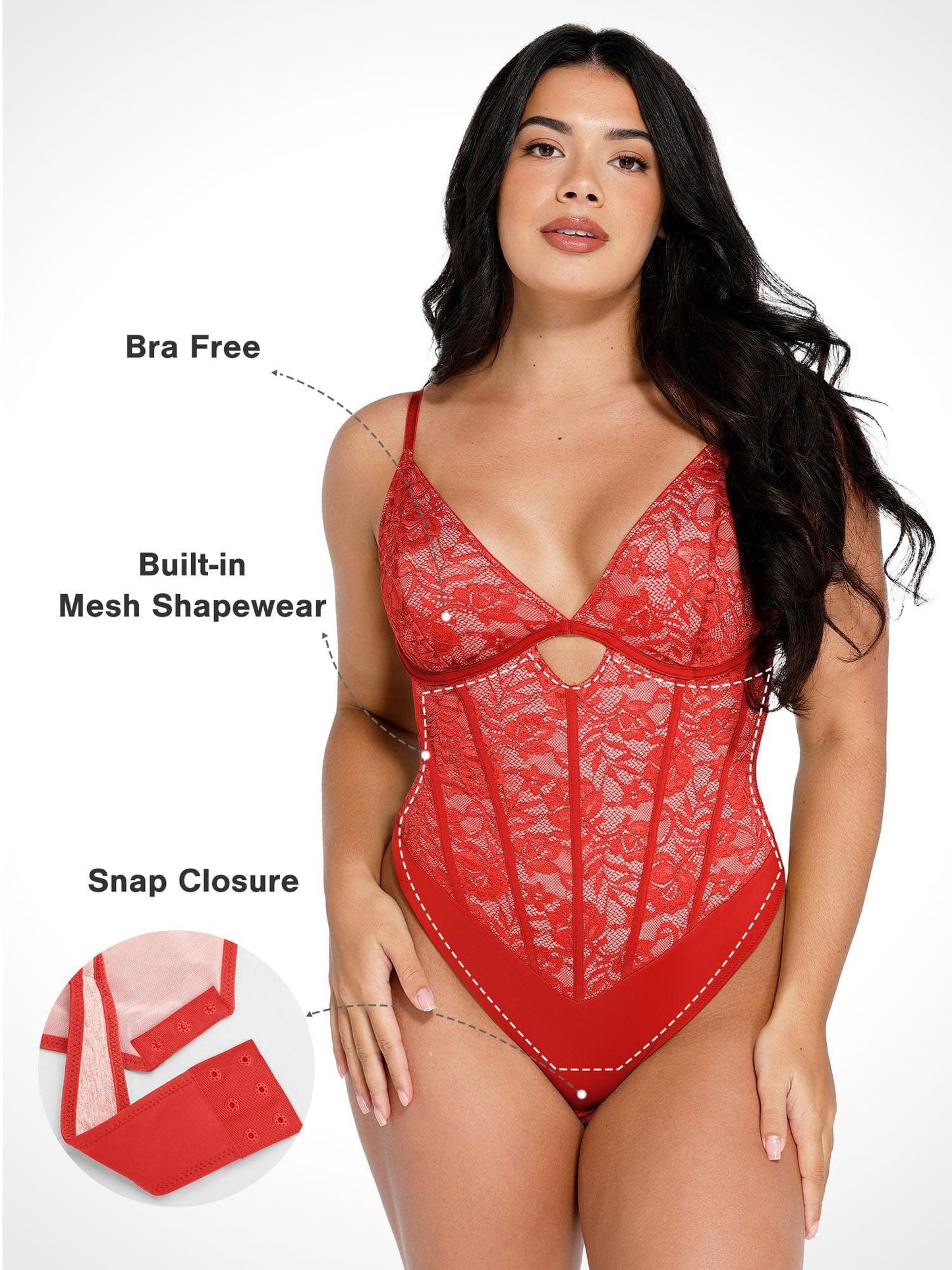 Το Shapewear Bodysuit Cutout gliptiki δαντέλα-GR