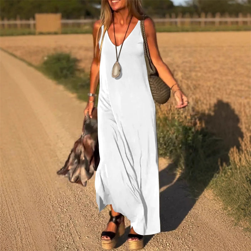 🔥👗Γυναικείο μάξι δωμένος με γλυκιά γραμμοκοψη-GR