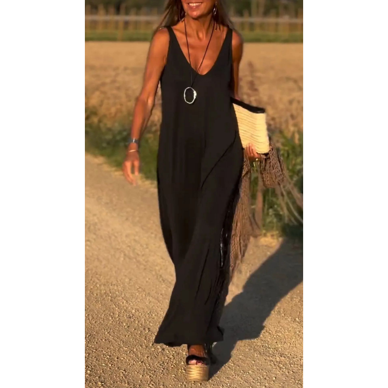 🔥👗Γυναικείο μάξι δωμένος με γλυκιά γραμμοκοψη-GR