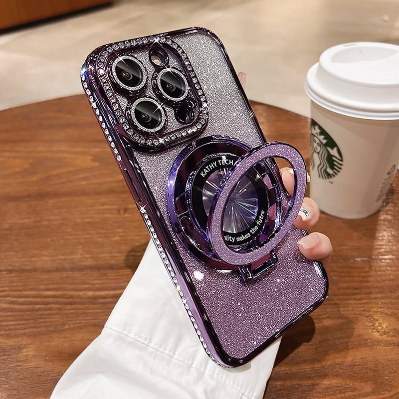 Μαγνητική θήκη iPhone με στρας με γκλίτερ και αοράτη BASE-GR
