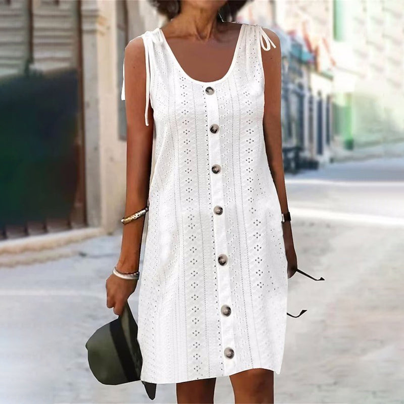 Φόρεμα με στρογγυλή λαιμόκοψη και σχήμα U-GR