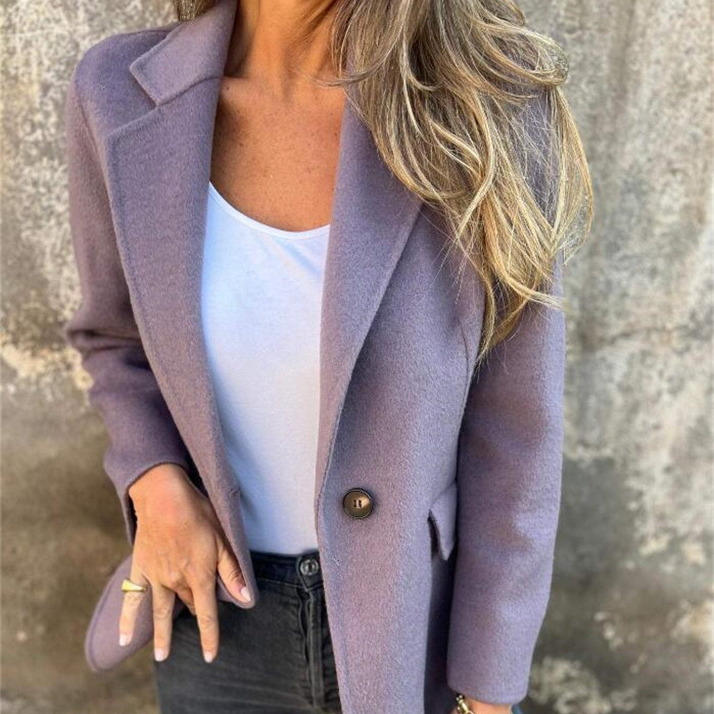 【🥰Προετοιμασία για το χειμώνα】🔥Μονόχρομος τουίντ πουφάν-GR