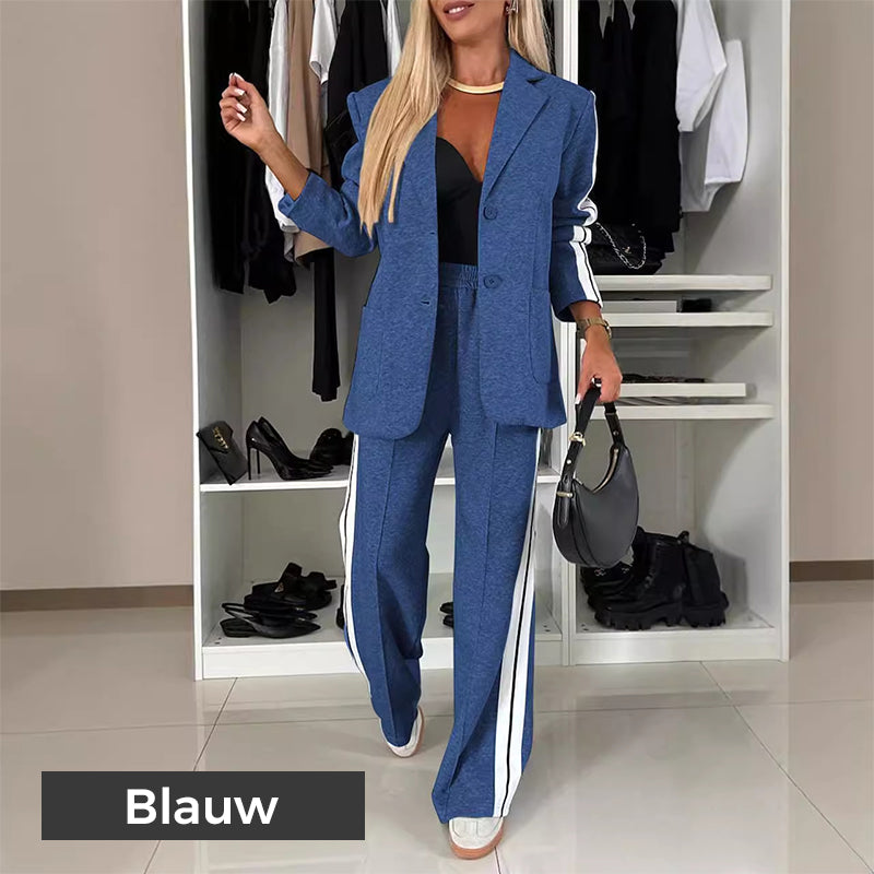 Γυναικείο σετα casual πουφάν 2 τεμαχίων και παντελόνι προτείνας-GR
