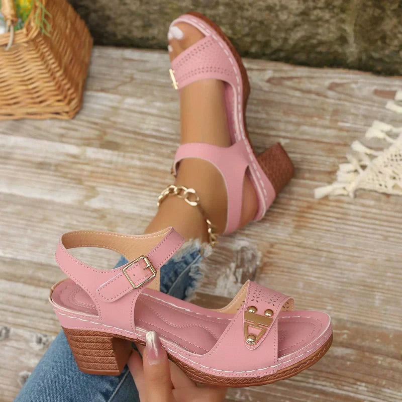 【EU 36-43】👡Letné dámské robustné sandalé na vysokom opätku-SK