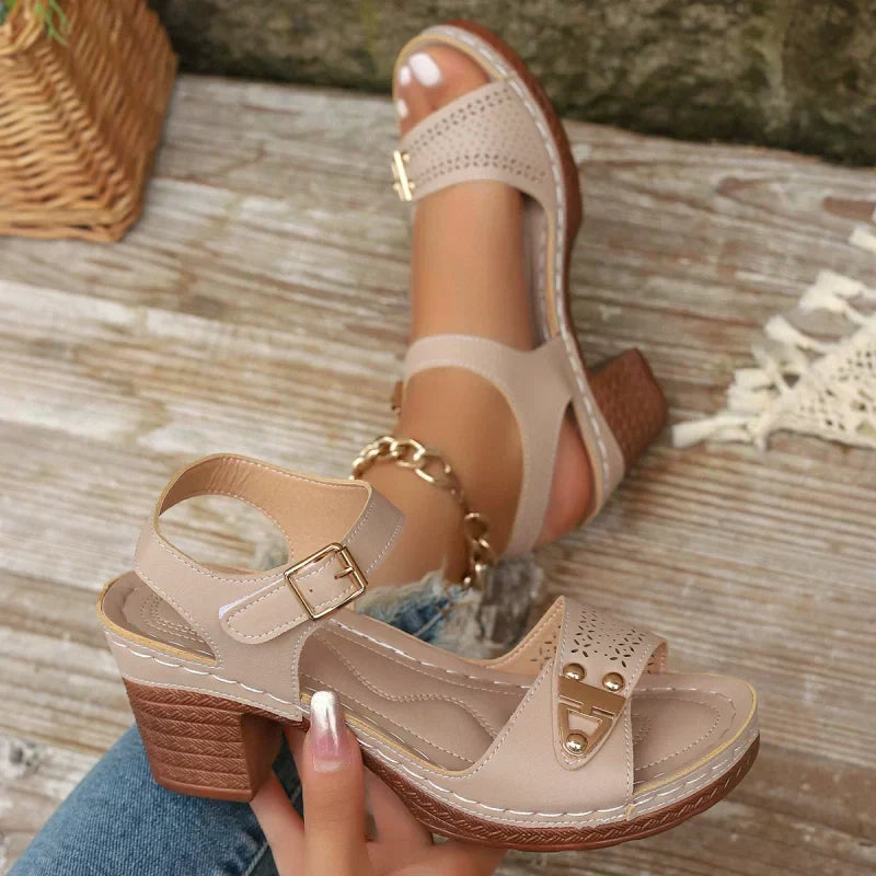 【EU 36-43】👡Letné dámské robustné sandalé na vysokom opätku-SK