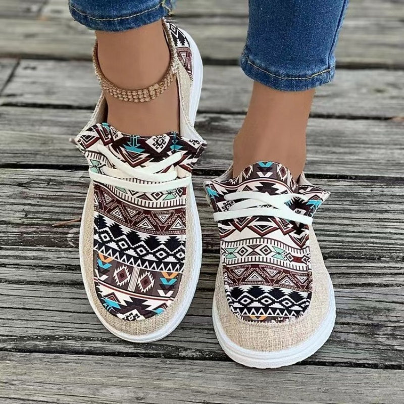 🥿Γυναικεία παπούτσια από καμβά σε casual στυλ με έθνικ μοτίβο - LT