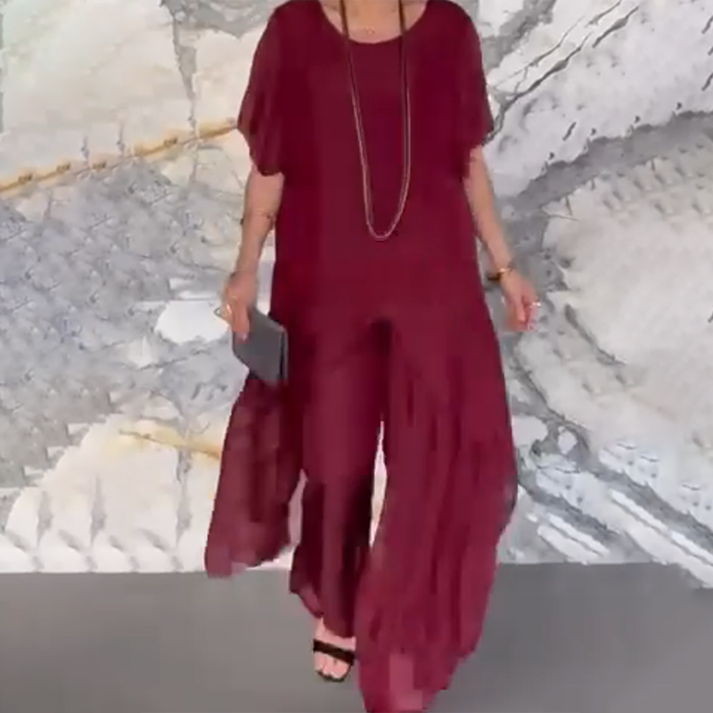 🛍️✨ Γυναικείο σετ που αποτελείται από ακανόνιστες μπλούζες και μακριά μανίκια-SK
