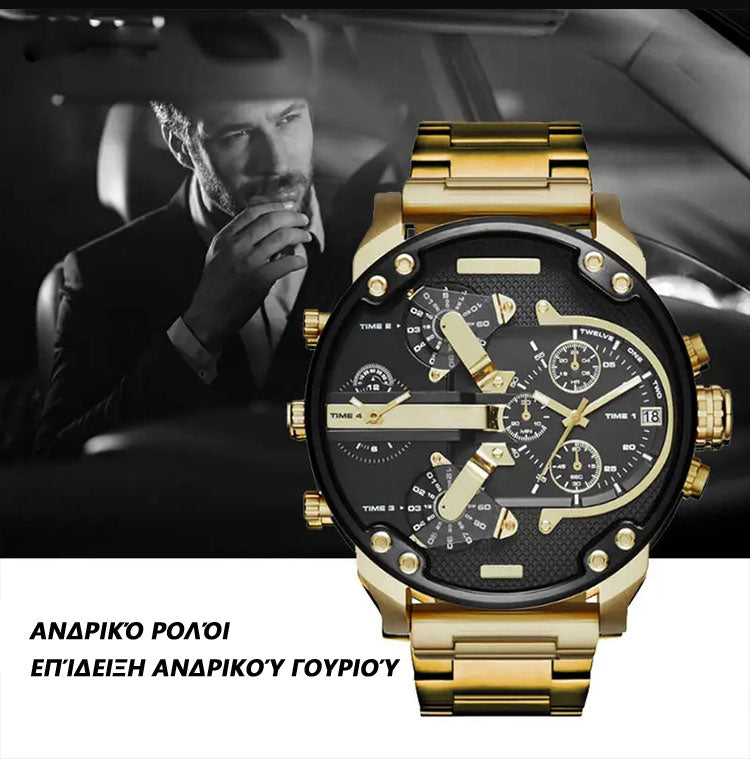 Ανδρικό ρολόι με μεγάλο καντράν 