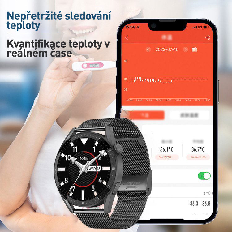 Reloj inteligente για την παρακολούθηση της γλυκόζης και το sangre sin dolor με τηλέφωνο Bluetooth 