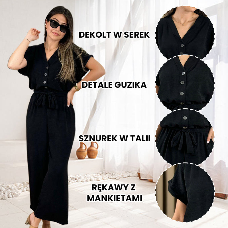 🌸Απλή γυναικεία ολόσωμη φόρμα με V ντεκολτέ-LT 