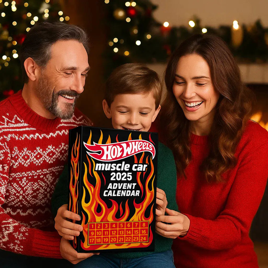 🔥Išpardavimas – 50 % nuolaida🔥 – 🚗„Hot Wheels“ žaislinių automobilių „Muscle“ advento kalendorius – 24 dienos 2025 m.🎄-LT