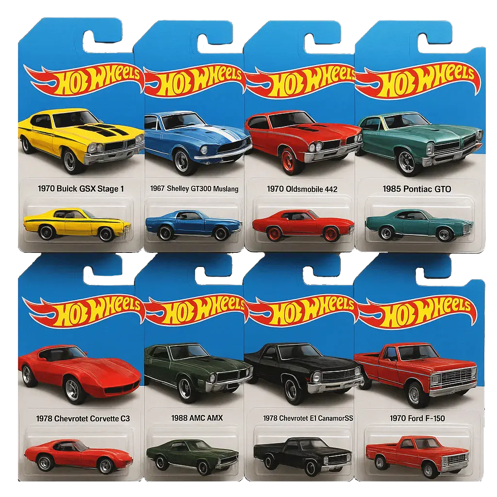 🔥Išpardavimas – 50 % nuolaida🔥 – 🚗„Hot Wheels“ žaislinių automobilių „Muscle“ advento kalendorius – 24 dienos 2025 m.🎄-LT
