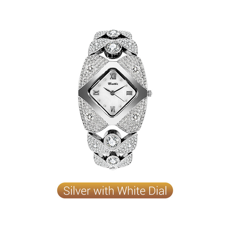 💜Ρολόι ρετρό quartz με λαμπερά κρύσταλλα⌚-LT 