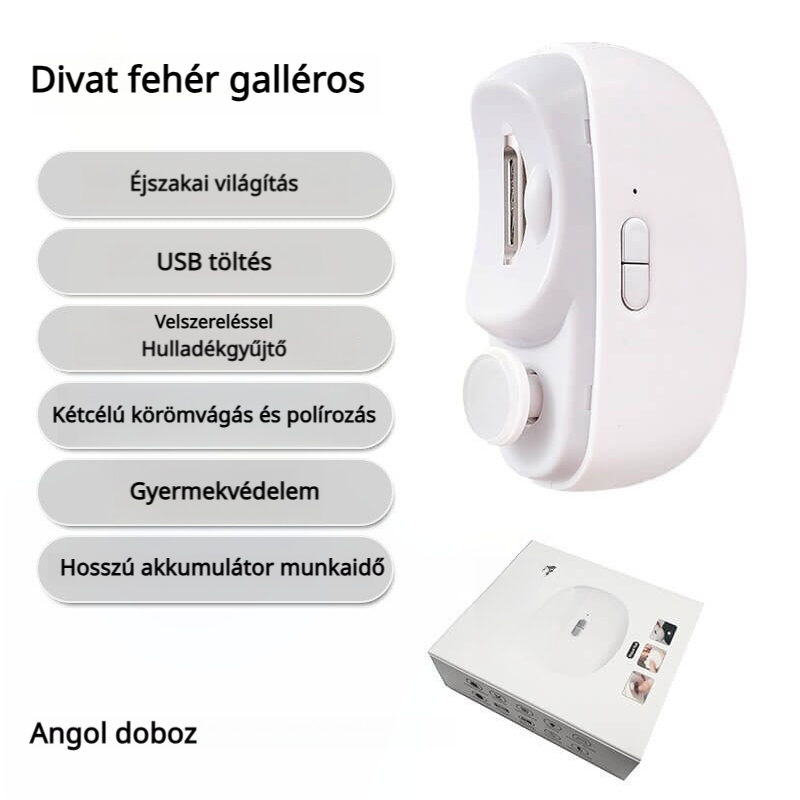 🔥 Ηλεκτρική νυχοκόπτη 2 σε 1 με αυτόματο γυάλισμα-GR