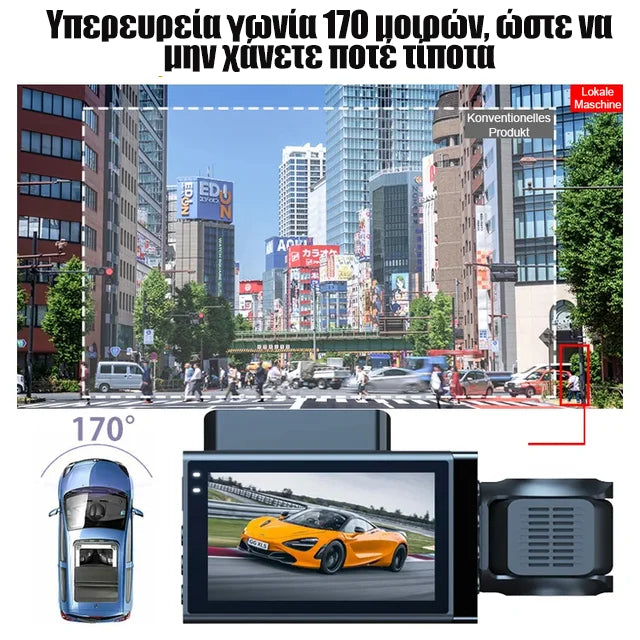 HD WiFi autorekordér s tromi nahrávkami 