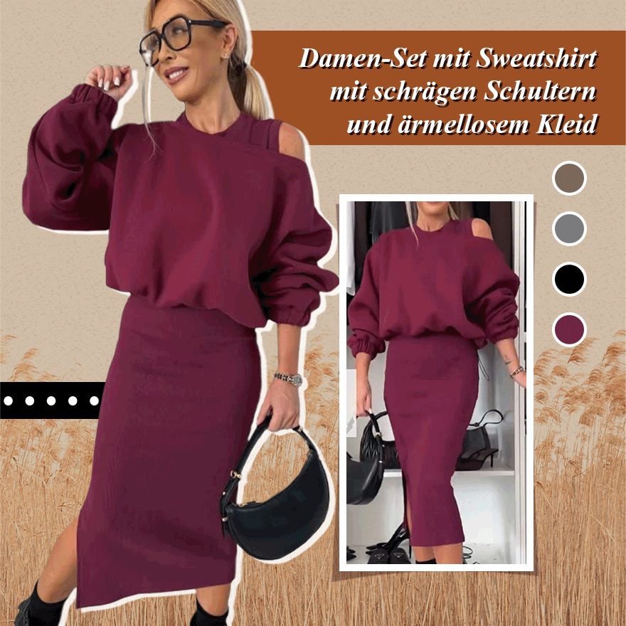 Časovo obmedzená akcia💥Dámsky pulóver s kapucňou a otvorenými ramenami v komplet obleku brez rokavov-SI 