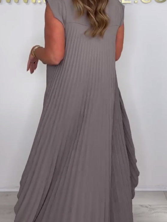 💖Πλιέ κοντομανικη μπλούζα και φαρδύ παντελόνι-GR