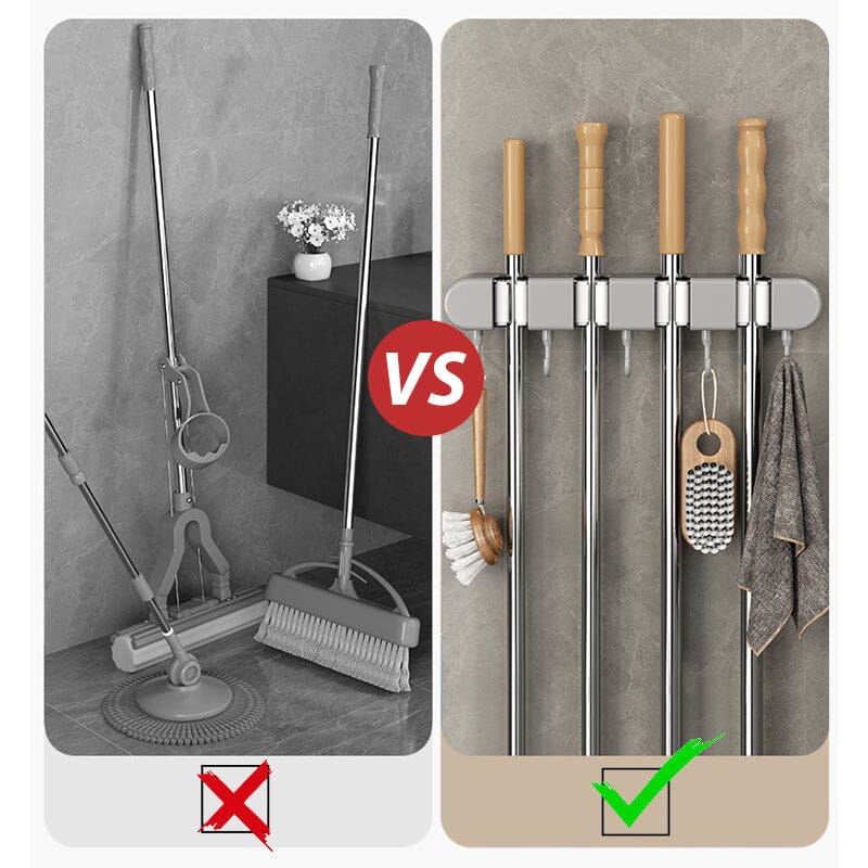 🎁Mažieji pagalbininkai šeimai✨Daugiafunkcinis šluotos laikiklis su kabliuku-LT