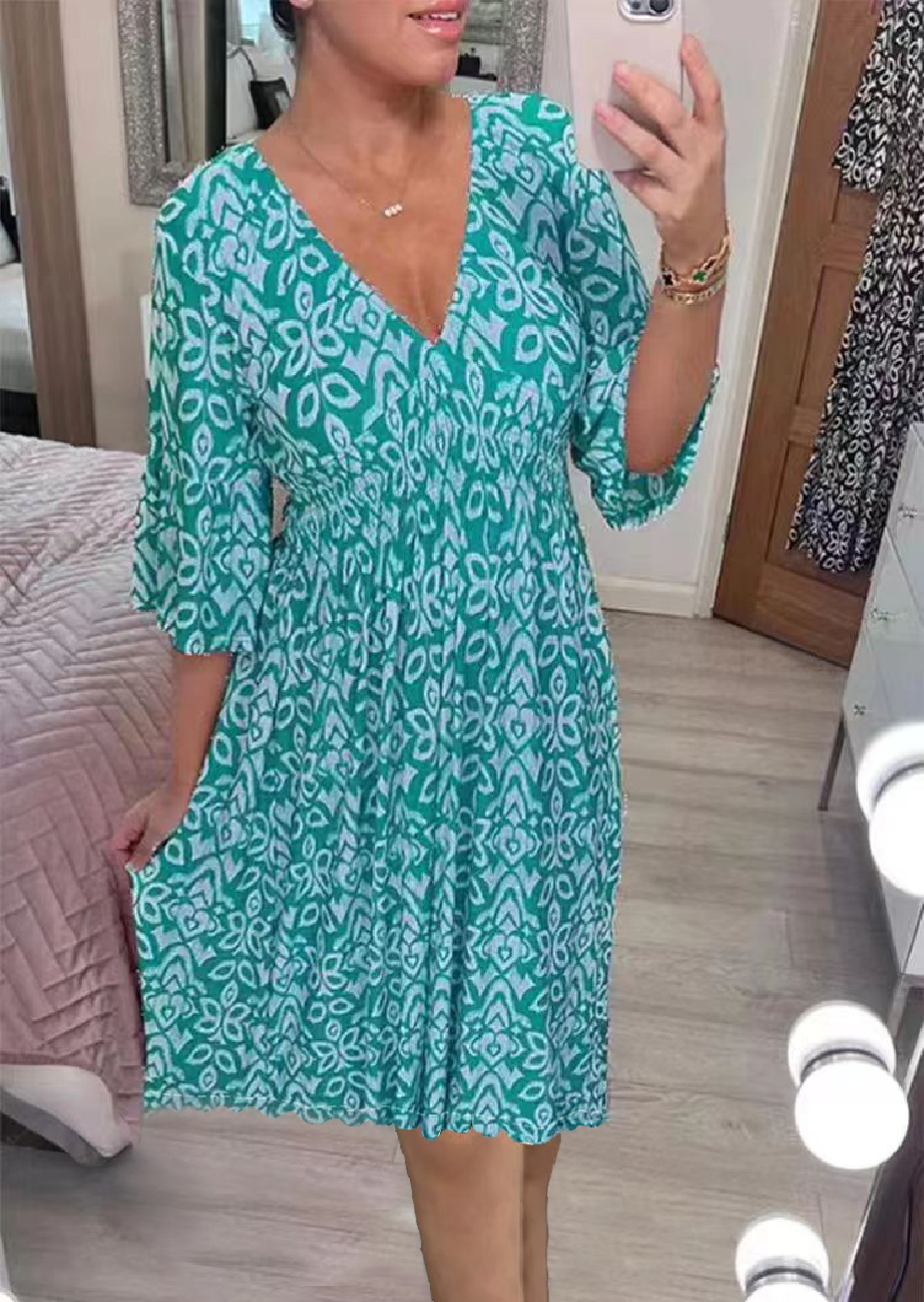👗Μίνι φόρεμα με V λαιμόκοψη-TAB