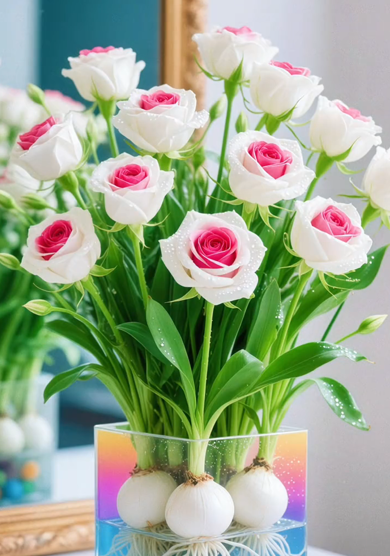 🌈Υδροπονικοί, σπάνιοι, δίχρωμοι βολβοί τριανταφυλλιάς: ένα πολύχρωμο θαύμα της φύσης 🌹-GR