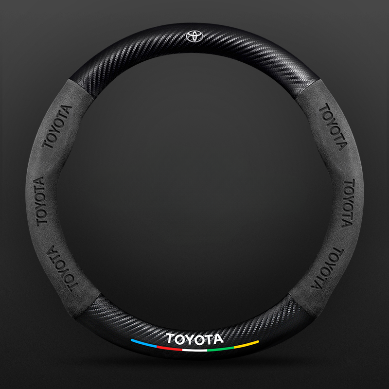 TrackVibe | Μαύρο κάλυμμα τιμονιού από σουέτ από ανθρακονήματα - Αντιολισθητικό και ανθεκτικό στην τριβή-LT 