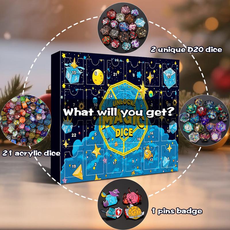 🔥PASKUTINĖ DIENA 49% NUOLAIDA - 🎄🎲Advento kalendorius su kalėdiniais kauliukais 2025 metams - su 24 skylutėmis, pridėtu antspaudu-LT