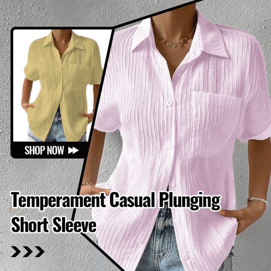 Casual Loose Πουκάμισο με Δαντέλα Crew Λαιμόκοψη-GR