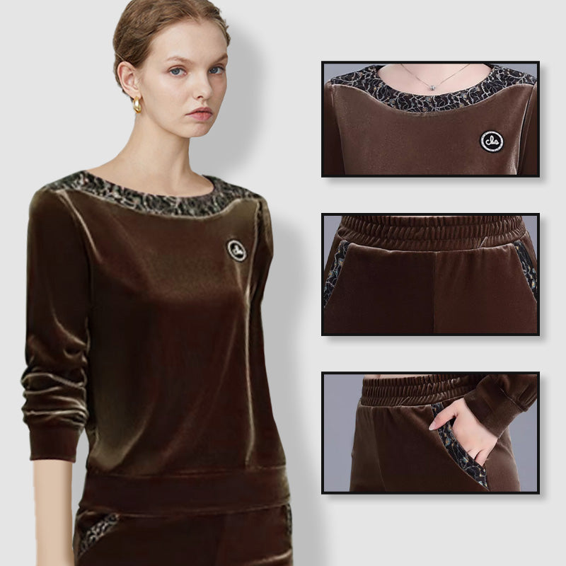 🎁Το καλύτερο δώρο για εκείνη🎁 Γυναικείο απαλό μπλουζάκι με μακριά μανίκια και παντελόνι - GR 