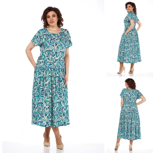 🔥Καλές προσφορές🔥🌺Calocáirinno φόρεμα siifón me stammapa👗-GR 