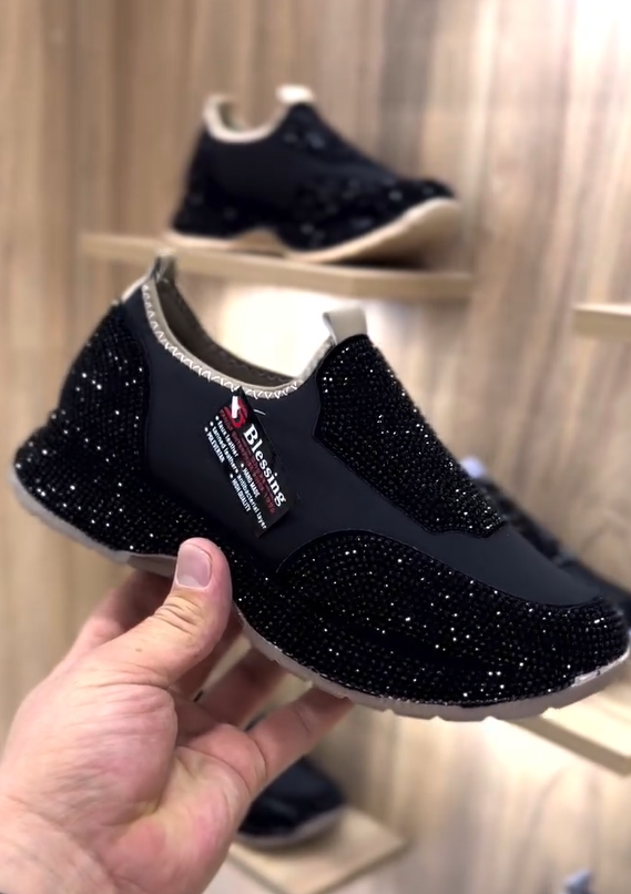 Μοντέρνα, casual sneakers με κρύσταλλα-LT 