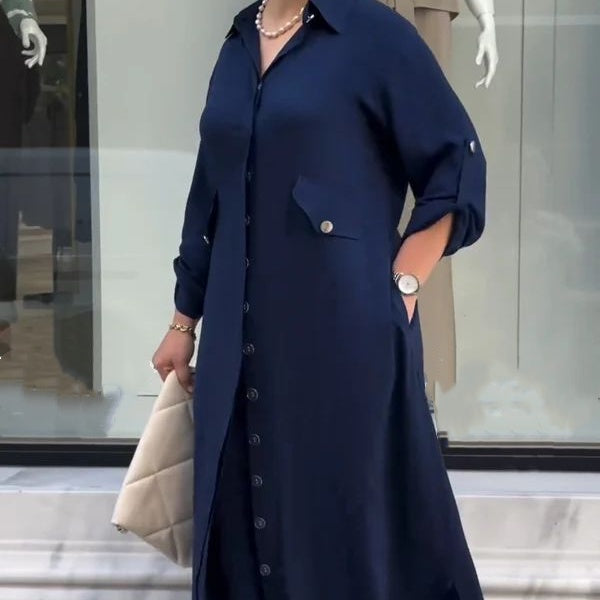 Dviejų dalių rinkinys užsegamas marškiniais ir plačiomis kelnėmis-LT